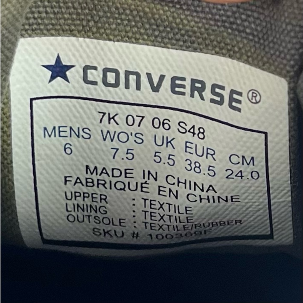 Converse Sneakers Unisex W7.5 M6 Plaid Slip On Shoes - Picture 11 of 11